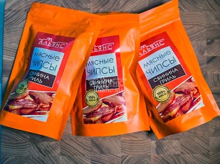 Ведро Ржаные гренки со вкусом Крылышки Барбекю (1 кг): Мясо (АЛЬЯНС) вяленое свинина 